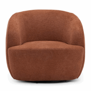 Cuddle Fabric Swivel Tub Chair, Rust Orange